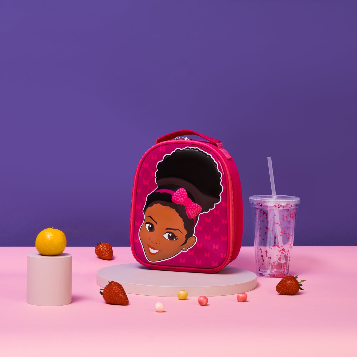 Lela Elite Embossed Lunch Bag Black Girl School Bag